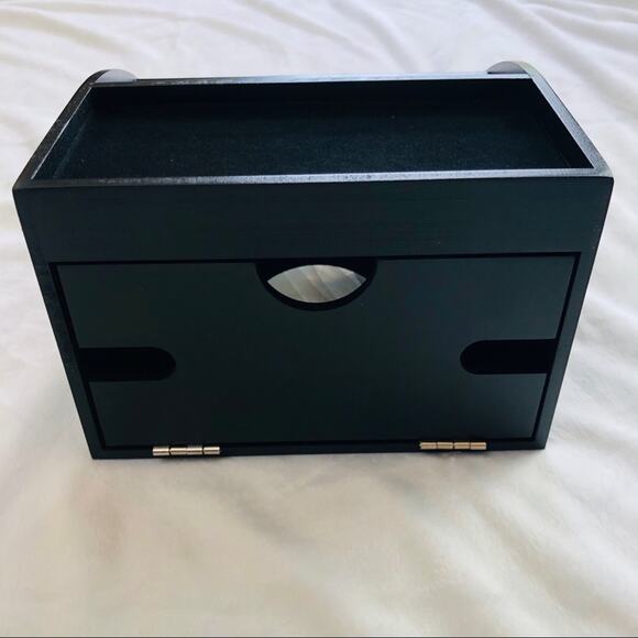 NIB Black Compact Charging Station Organize Multiple Devices HInged Back Panel - Picture 7 of 16